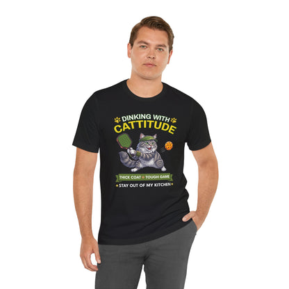 Siberian Cat Pickleball T-Shirt - Dinking With Cattitude Funny Shirt