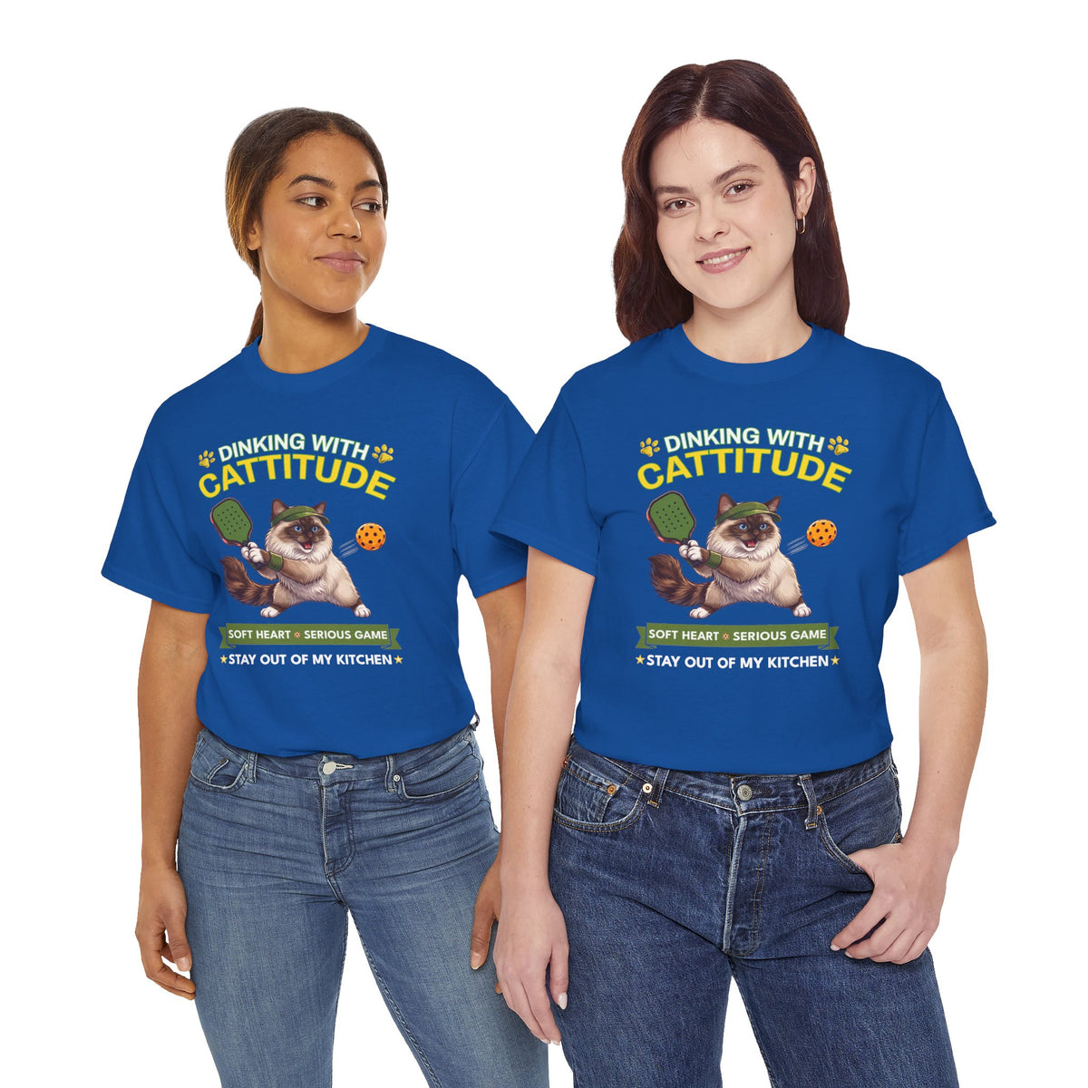 Ragdoll Cat Pickleball T-Shirt - Dinking With Cattitude Funny Shirt