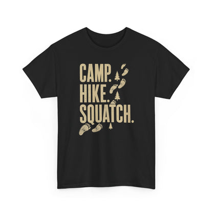 Camp Hike Squatch T-Shirt - Modern Outdoor Bigfoot Graphic Tee