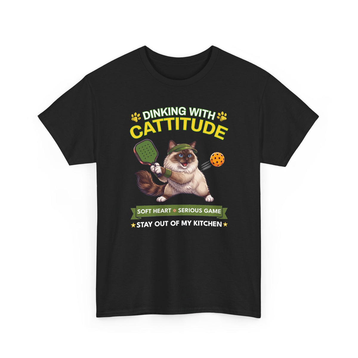 Ragdoll Cat Pickleball T-Shirt - Dinking With Cattitude Funny Shirt