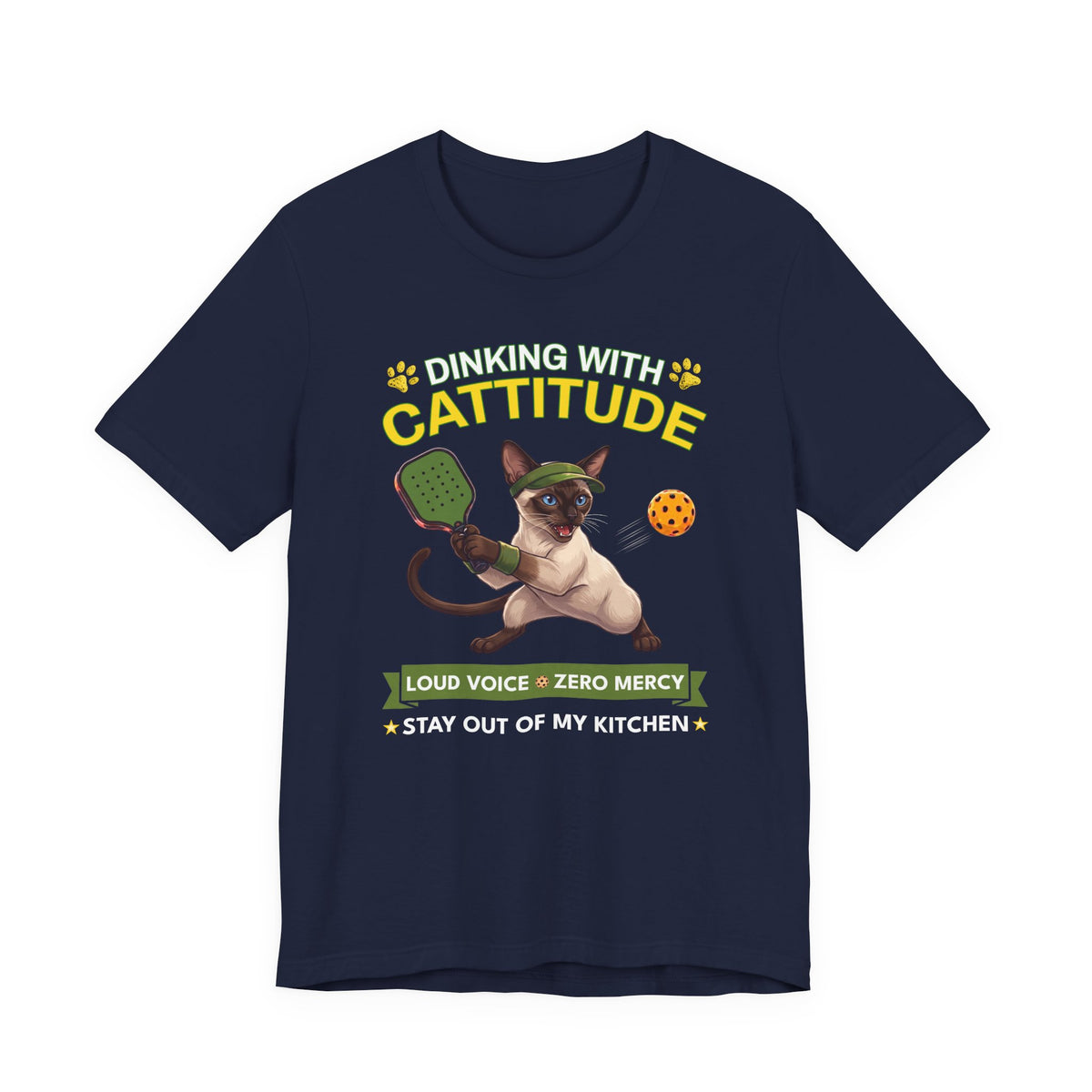 Siamese Cat Pickleball T-Shirt - Dinking With Cattitude Funny Shirt
