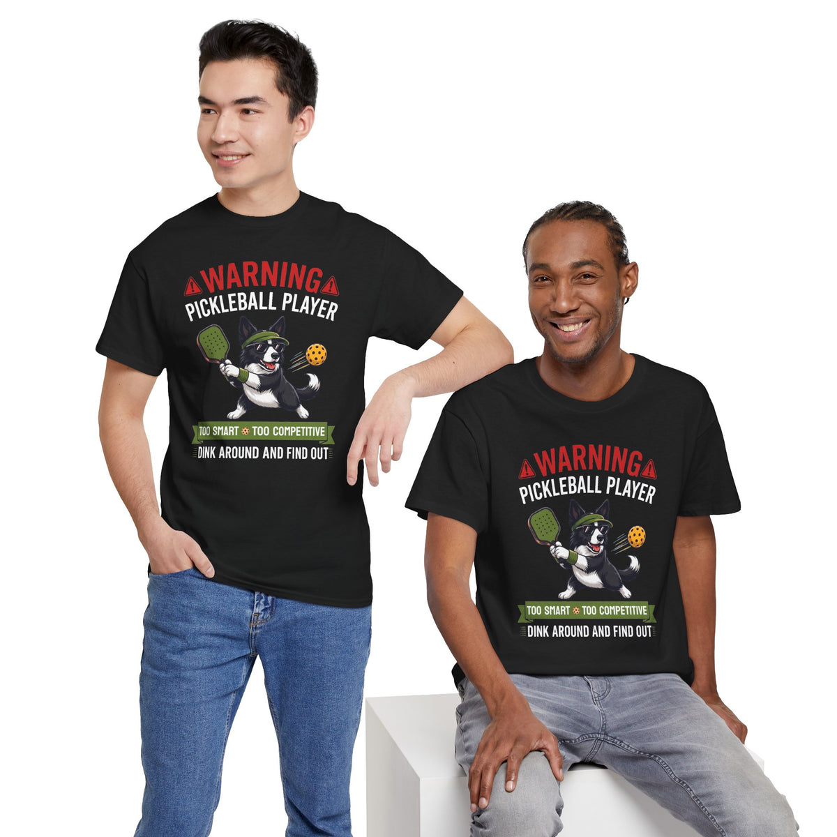 Border Collie Dog Pickleball T-Shirt - Dink Around And Find Out Funny Dog Shirt