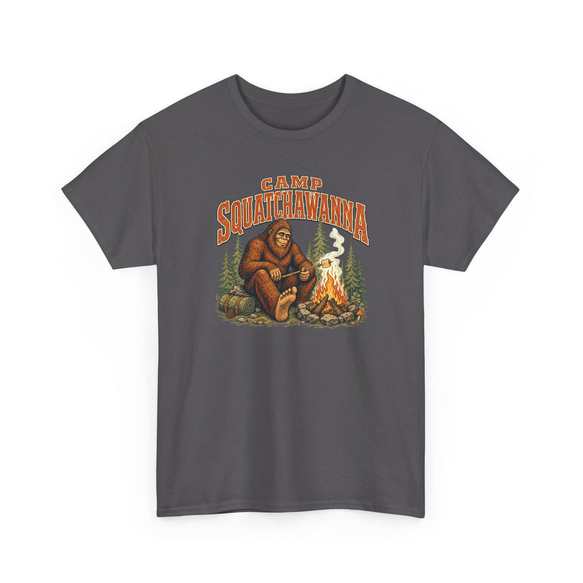 Camp Squatchawanna T-Shirt - Funny Bigfoot Campfire Graphic Tee