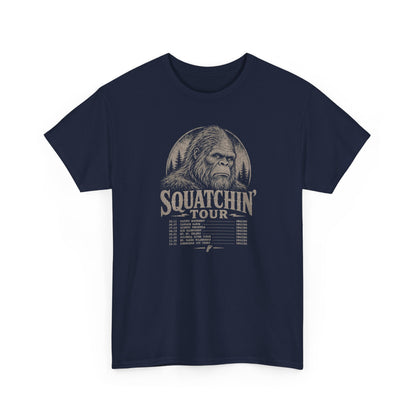 Squatchin' Tour T-Shirt - Vintage Band-Tee Style Bigfoot Graphic Tee