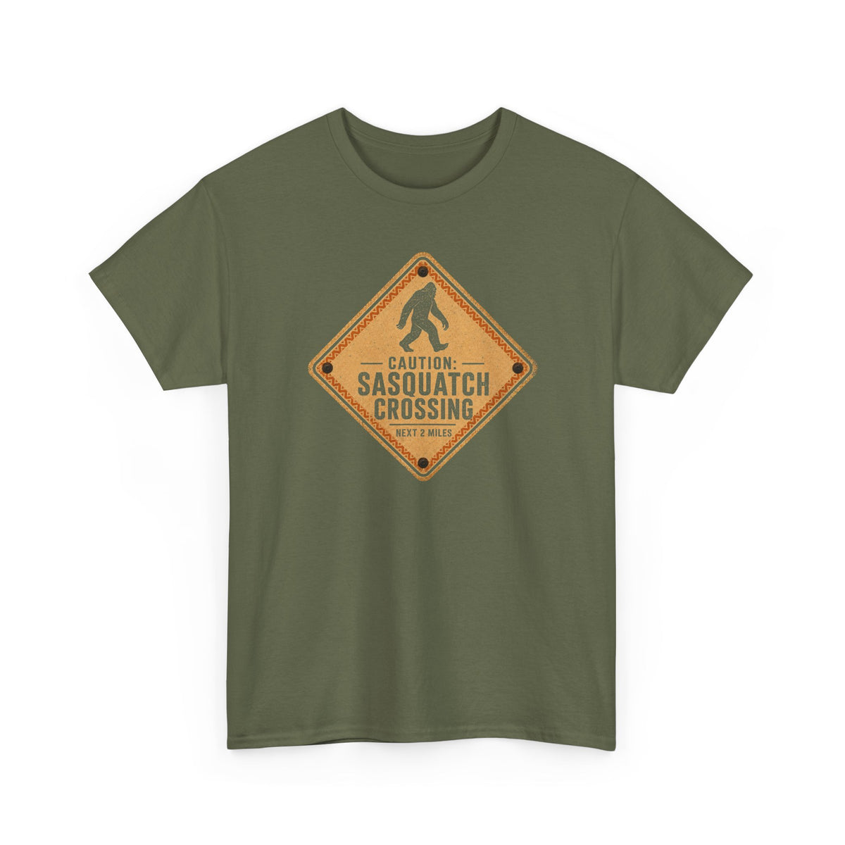 Sasquatch Crossing T-Shirt - Funny Retro Road Sign Bigfoot Graphic Tee