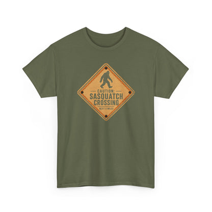Sasquatch Crossing T-Shirt - Funny Retro Road Sign Bigfoot Graphic Tee