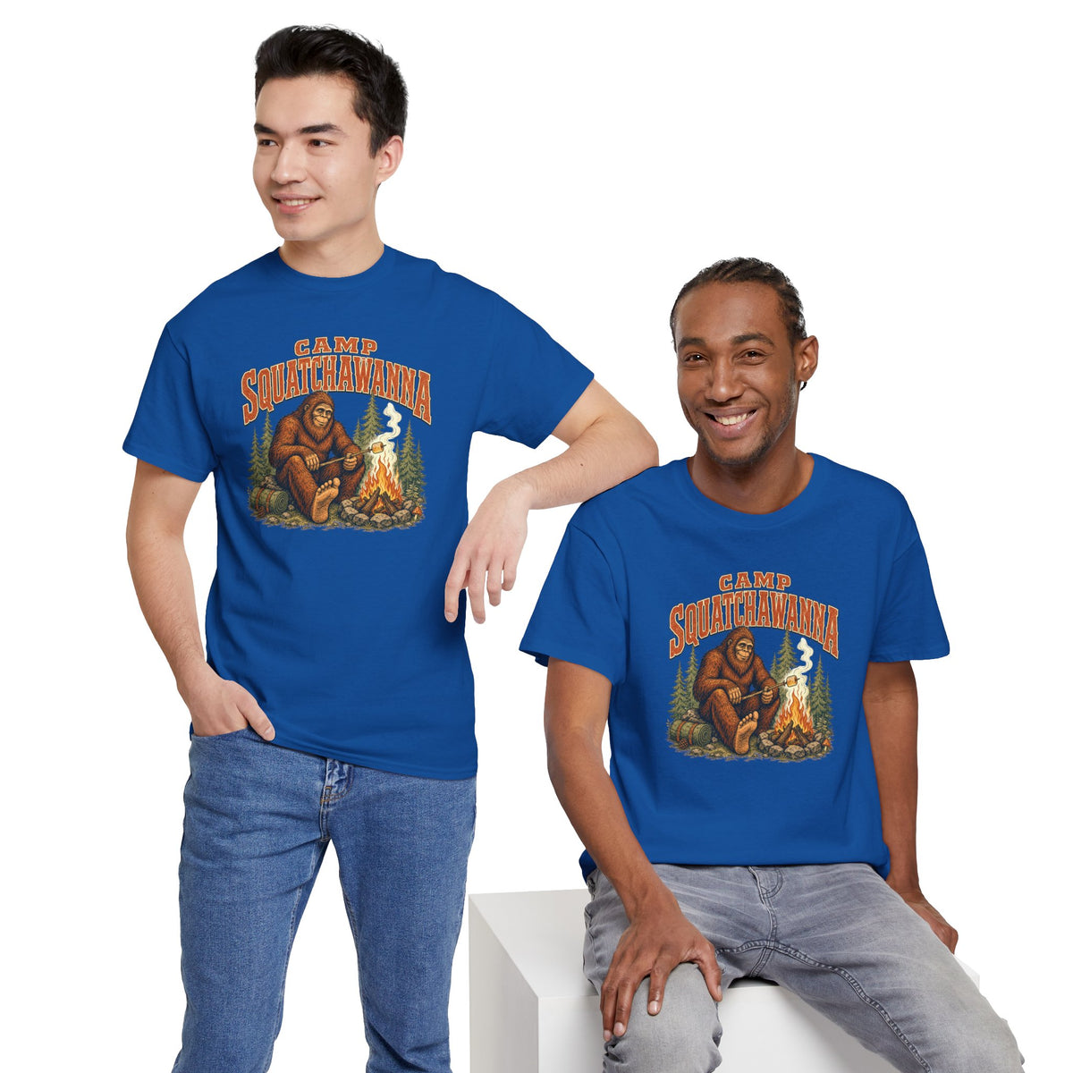 Camp Squatchawanna T-Shirt - Funny Bigfoot Campfire Graphic Tee