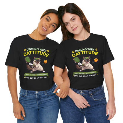 Birman Cat Pickleball T-Shirt - Dinking With Cattitude Funny Shirt