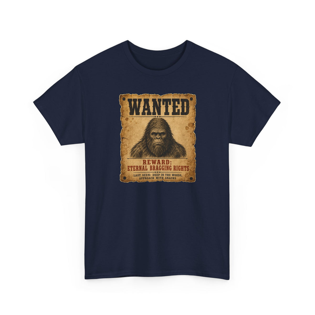 Wanted Bigfoot T-Shirt - Old West Reward Poster Graphic Tee