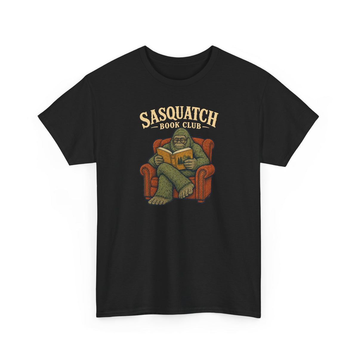 Sasquatch Book Club T-Shirt - Cozy Bigfoot Reading Graphic Tee