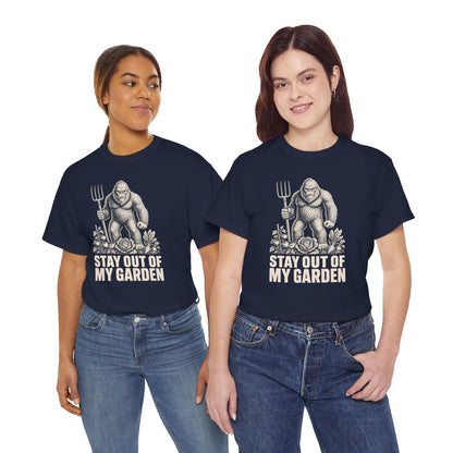 Stay Out Of My Garden T-Shirt - Funny Bigfoot Gardener Graphic Tee
