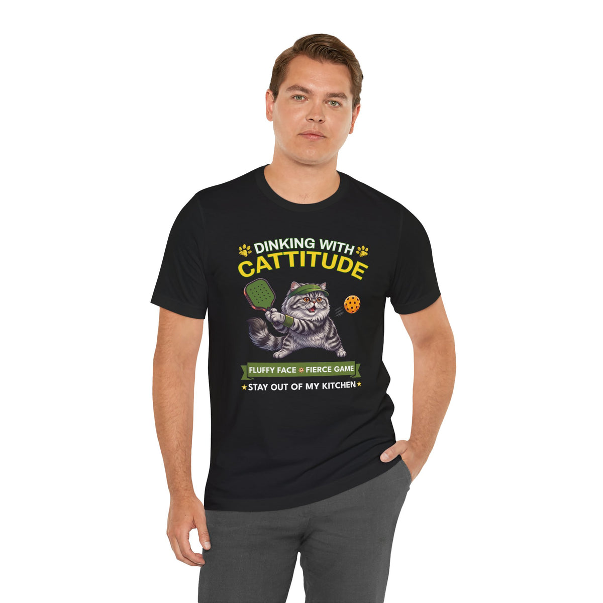 Persian Cat Pickleball T-Shirt - Dinking With Cattitude Funny Shirt