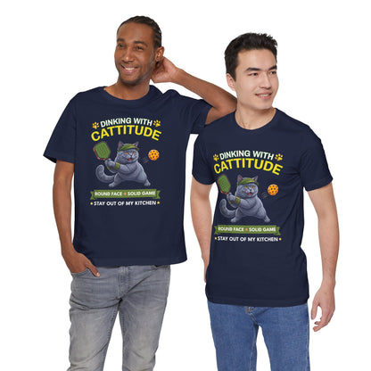 British Shorthair Cat Pickleball T-Shirt - Dinking With Cattitude Funny Shirt