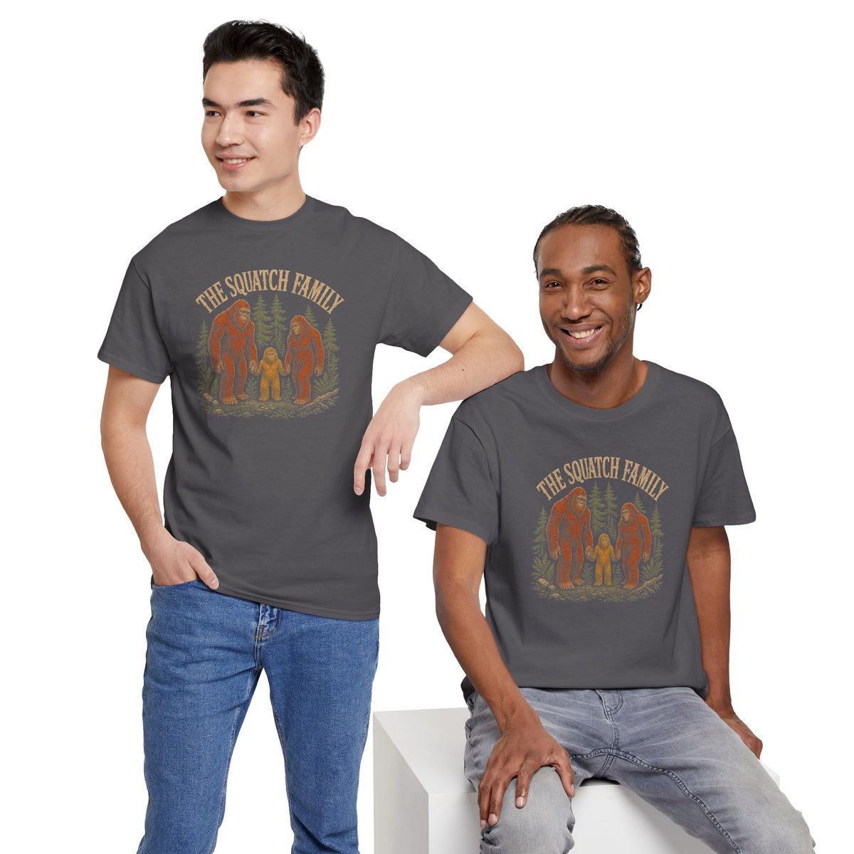 The Squatch Family T-Shirt - Vintage Bigfoot Family Graphic Tee