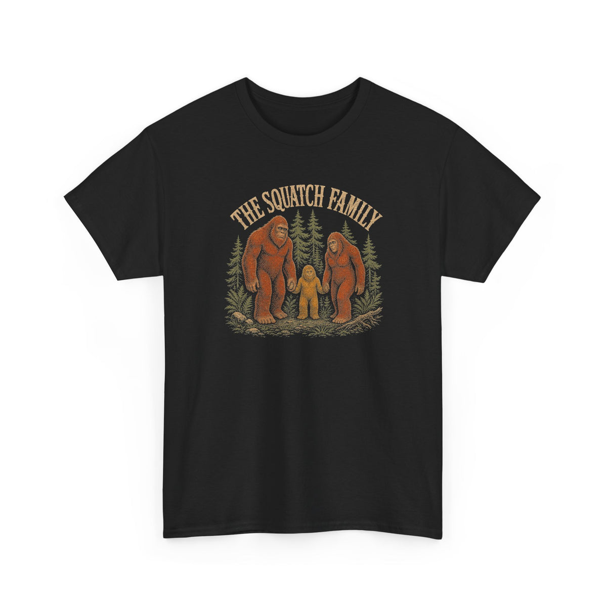 The Squatch Family T-Shirt - Vintage Bigfoot Family Graphic Tee