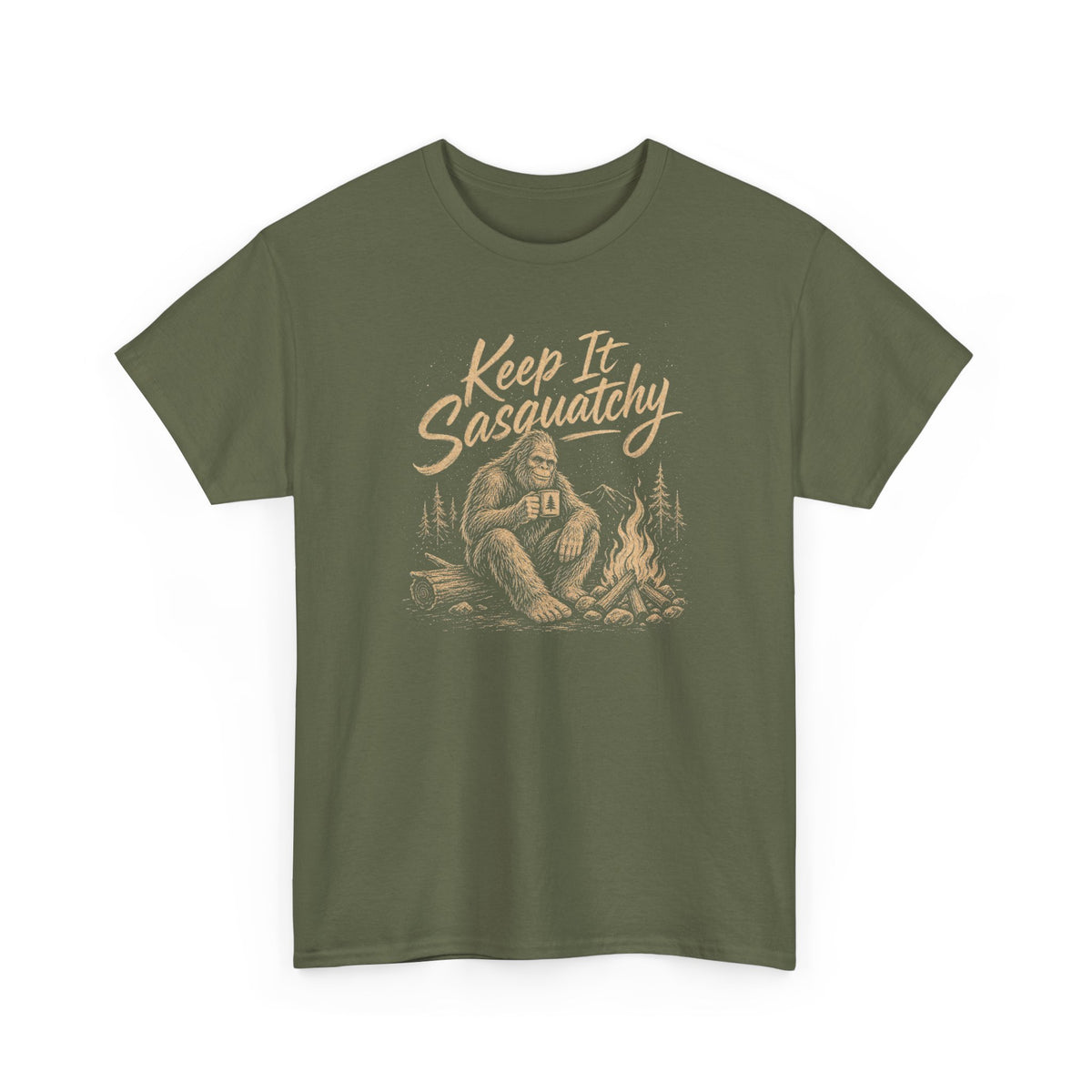Keep It Sasquatchy T-Shirt - Cozy Campfire Bigfoot Graphic Tee