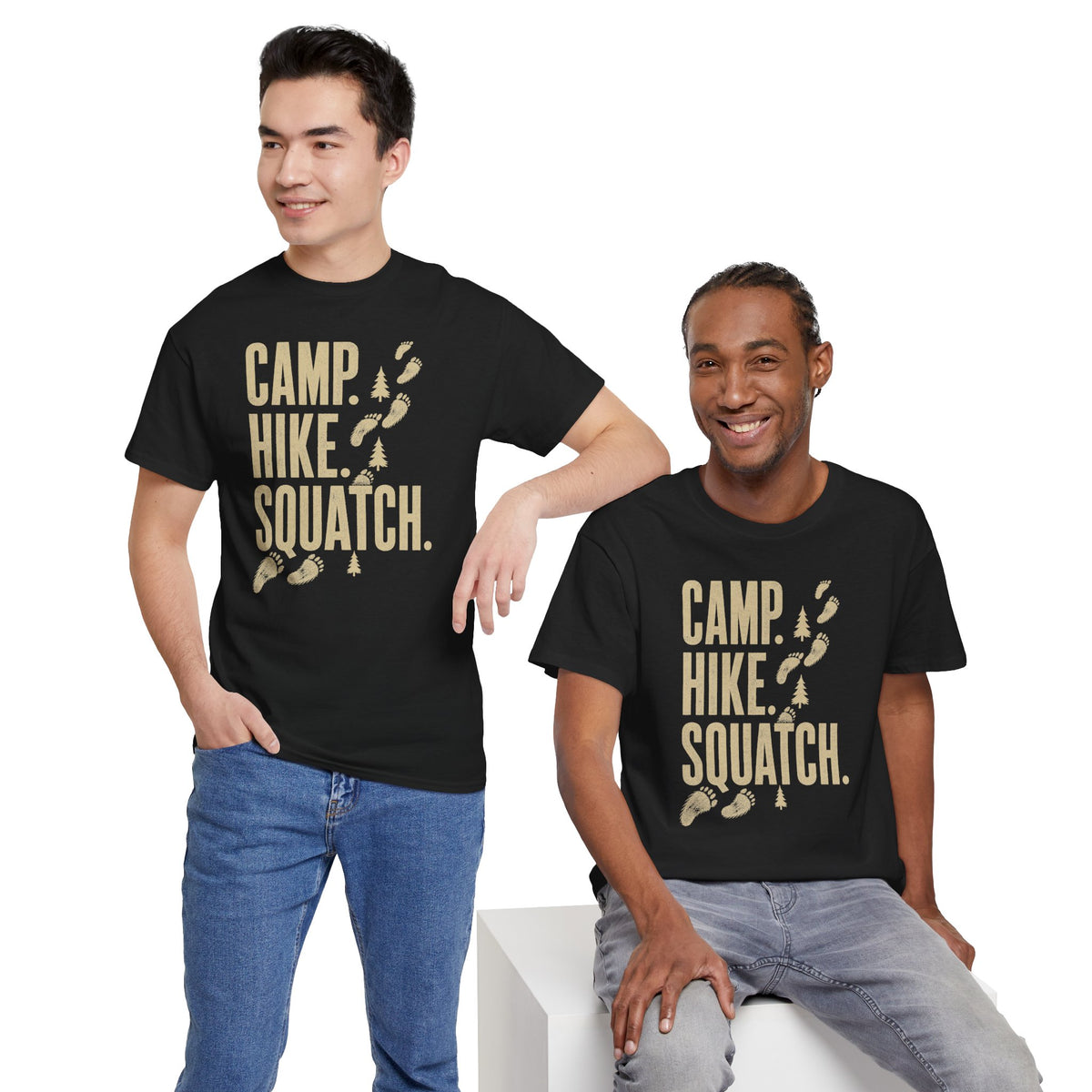 Camp Hike Squatch T-Shirt - Modern Outdoor Bigfoot Graphic Tee