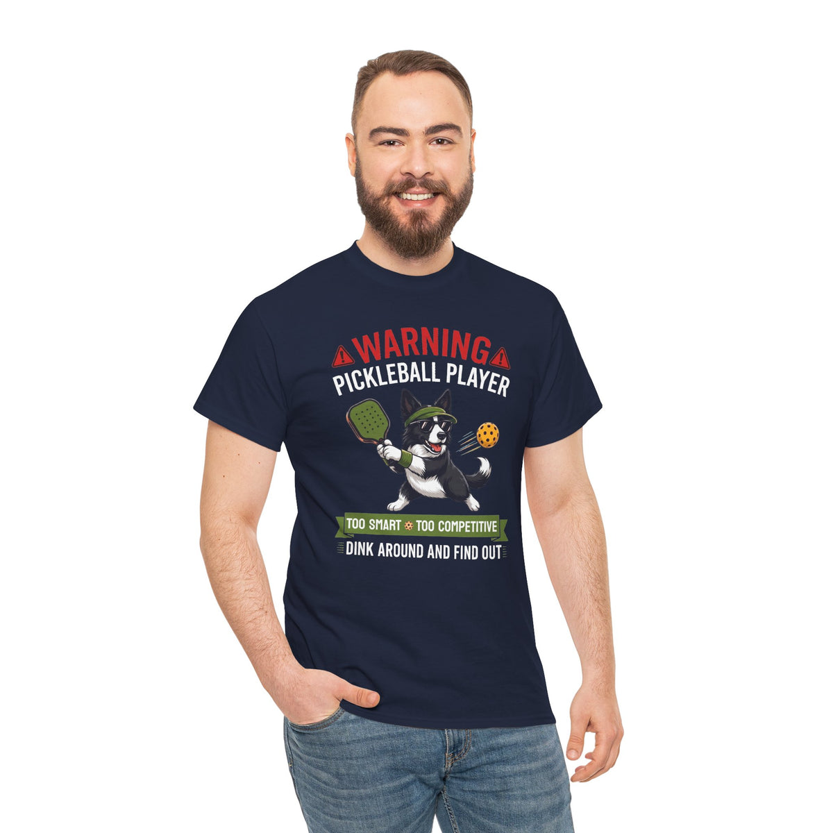 Border Collie Dog Pickleball T-Shirt - Dink Around And Find Out Funny Dog Shirt