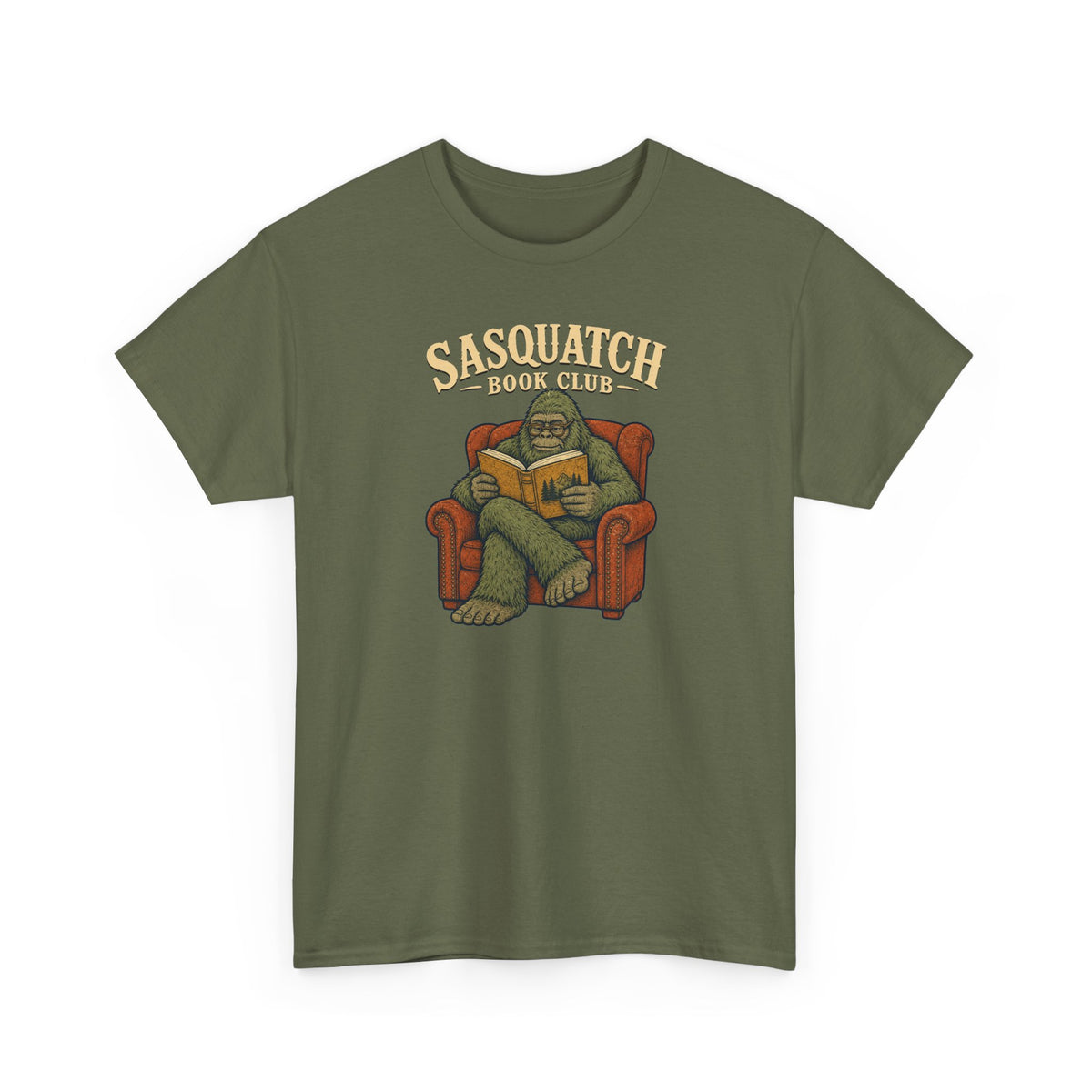 Sasquatch Book Club T-Shirt - Cozy Bigfoot Reading Graphic Tee