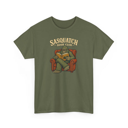 Sasquatch Book Club T-Shirt - Cozy Bigfoot Reading Graphic Tee