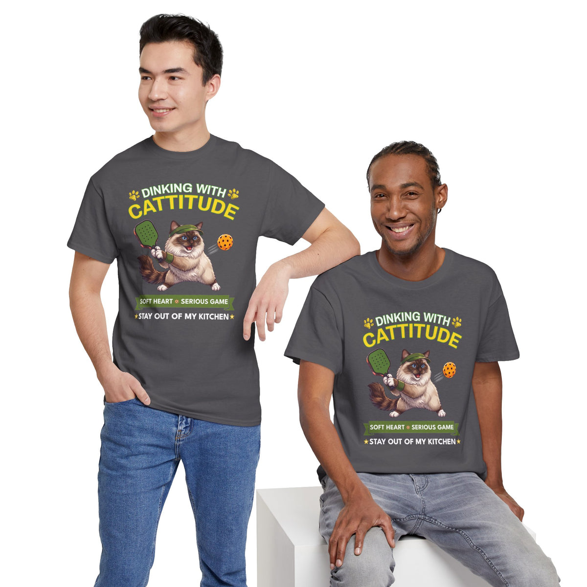 Ragdoll Cat Pickleball T-Shirt - Dinking With Cattitude Funny Shirt