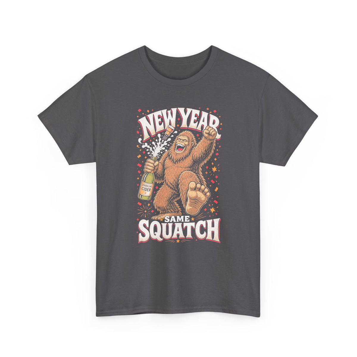 New Year Same Squatch T-Shirt - Funny Bigfoot New Year's Graphic Tee