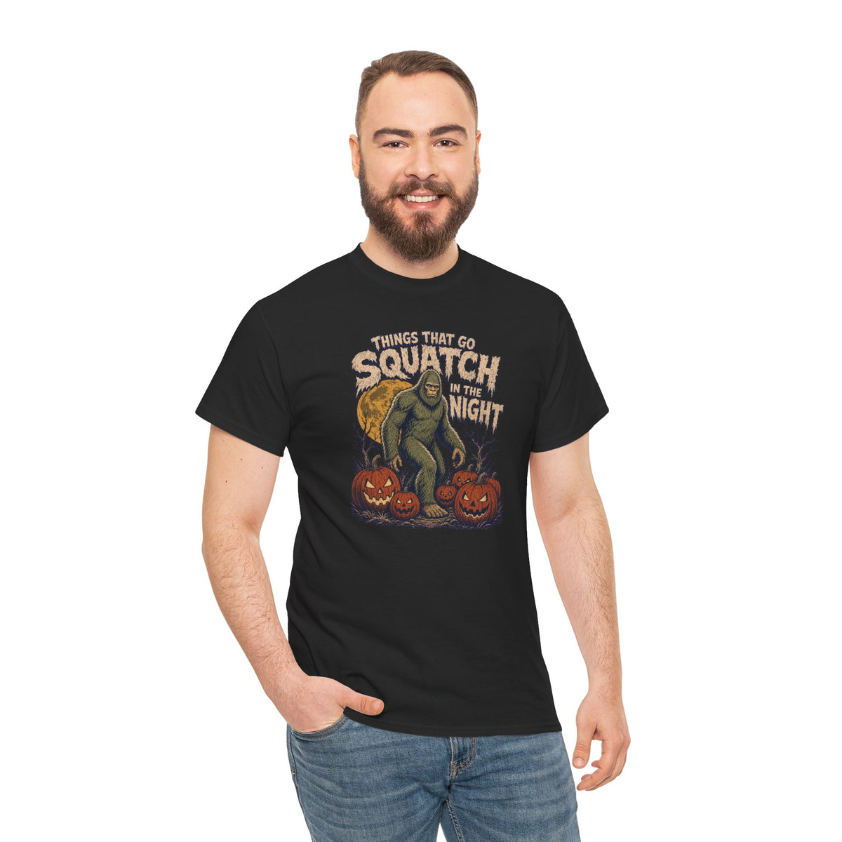 Things That Go Squatch In The Night T-Shirt - Bigfoot Halloween Tee