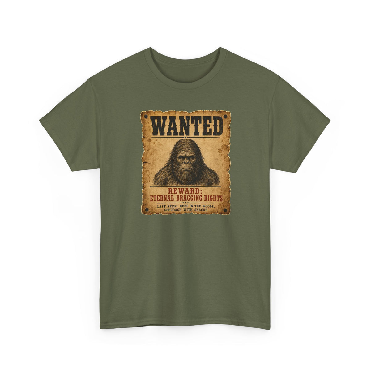 Wanted Bigfoot T-Shirt - Old West Reward Poster Graphic Tee