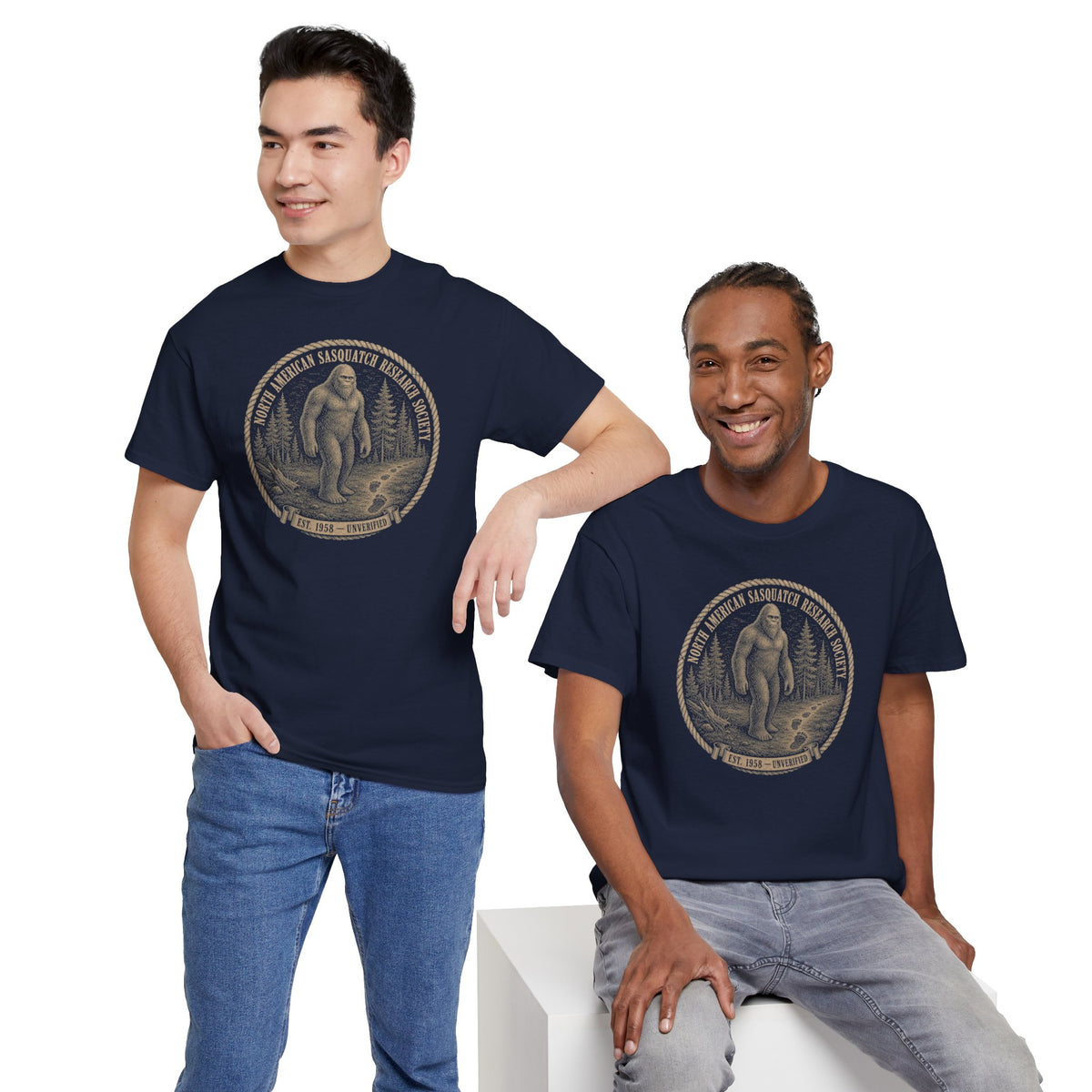 Sasquatch Research Society T-Shirt - Vintage Scientific Bigfoot Badge Tee