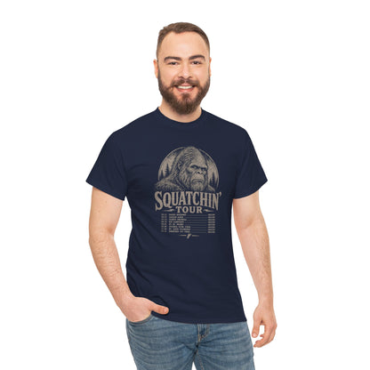 Squatchin' Tour T-Shirt - Vintage Band-Tee Style Bigfoot Graphic Tee