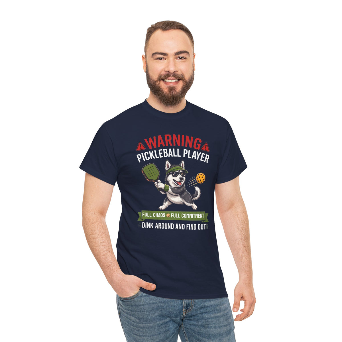 Siberian Husky Dog Pickleball T-Shirt - Dink Around And Find Out Funny Dog Shirt