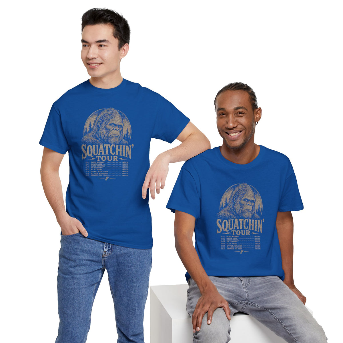 Squatchin' Tour T-Shirt - Vintage Band-Tee Style Bigfoot Graphic Tee