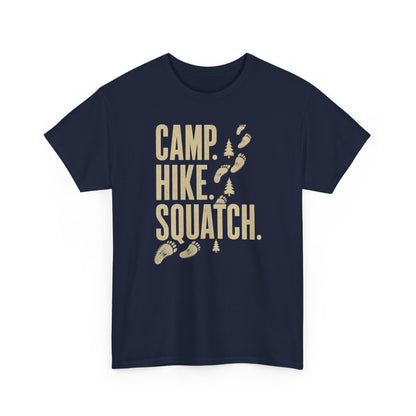 Camp Hike Squatch T-Shirt - Modern Outdoor Bigfoot Graphic Tee