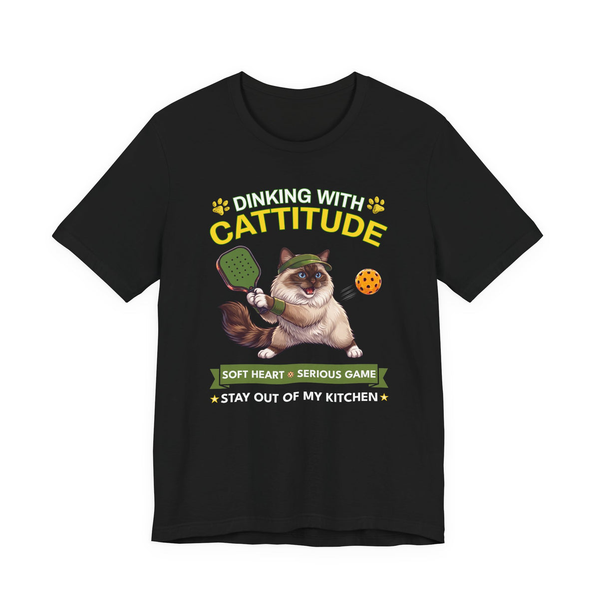 Ragdoll Cat Pickleball T-Shirt - Dinking With Cattitude Funny Shirt