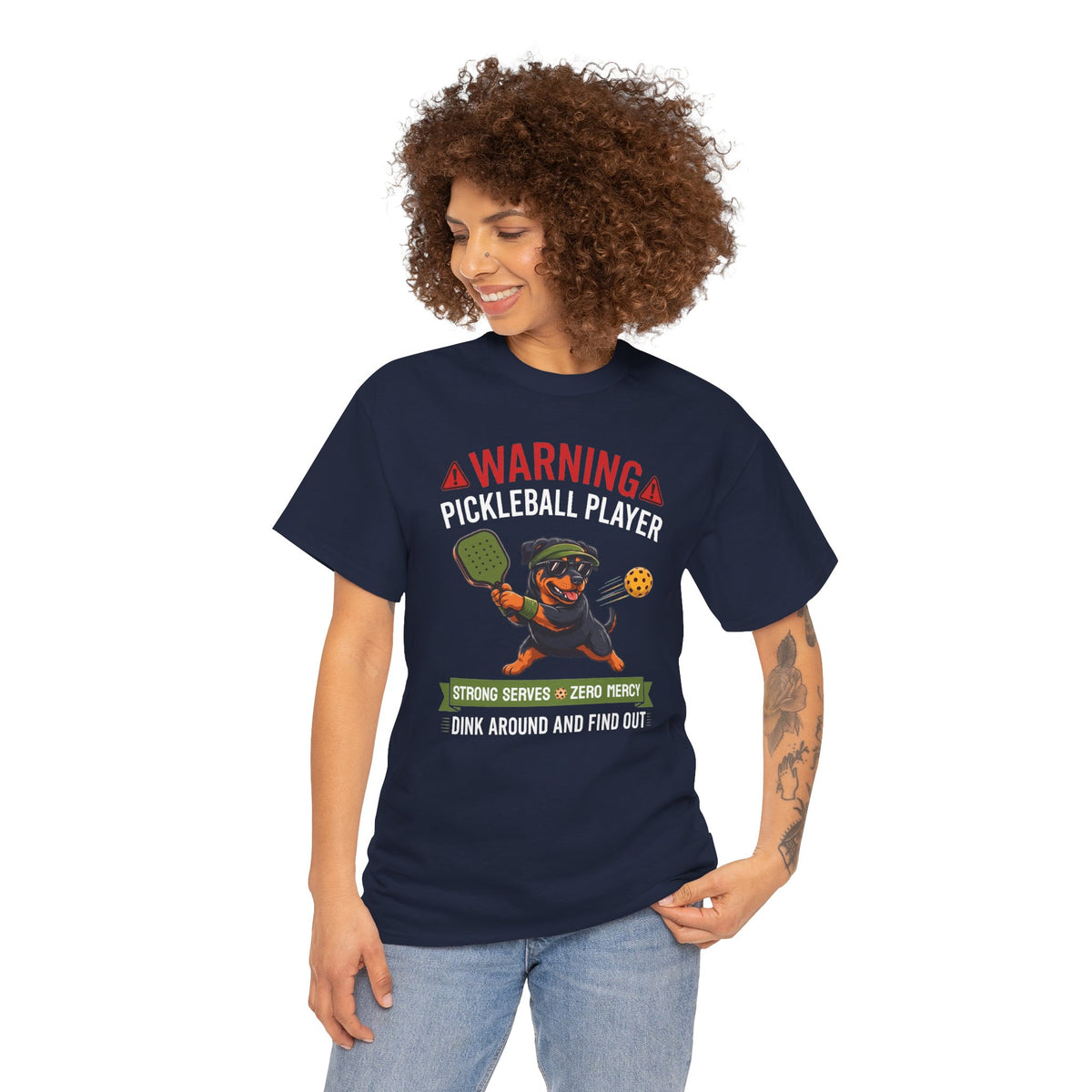 Rottweiler Dog Pickleball T-Shirt - Dink Around And Find Out Funny Dog Shirt