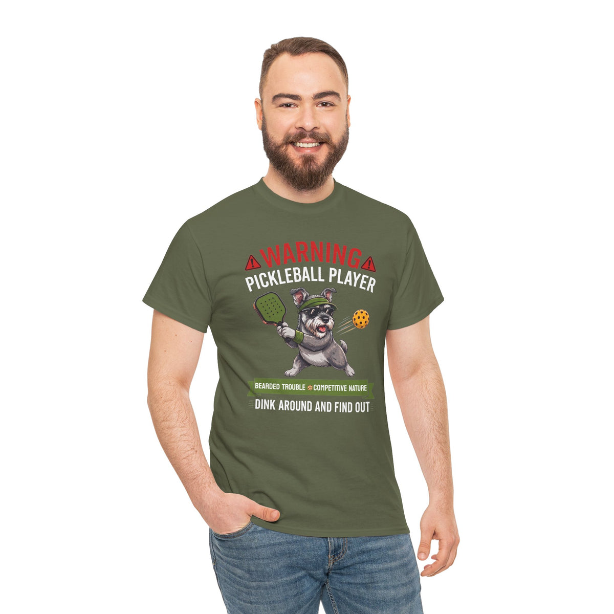 Miniature Schnauzer Dog Pickleball T-Shirt - Dink Around And Find Out Funny Dog Shirt