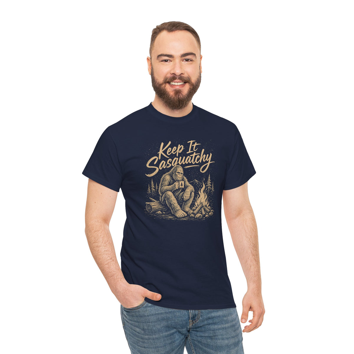 Keep It Sasquatchy T-Shirt - Cozy Campfire Bigfoot Graphic Tee