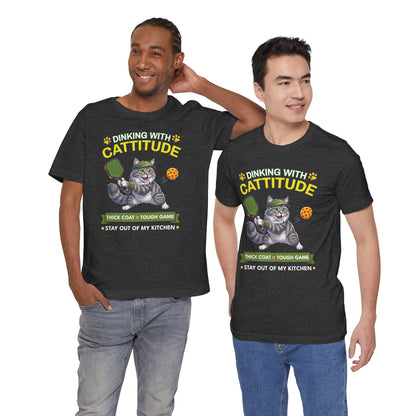 Siberian Cat Pickleball T-Shirt - Dinking With Cattitude Funny Shirt