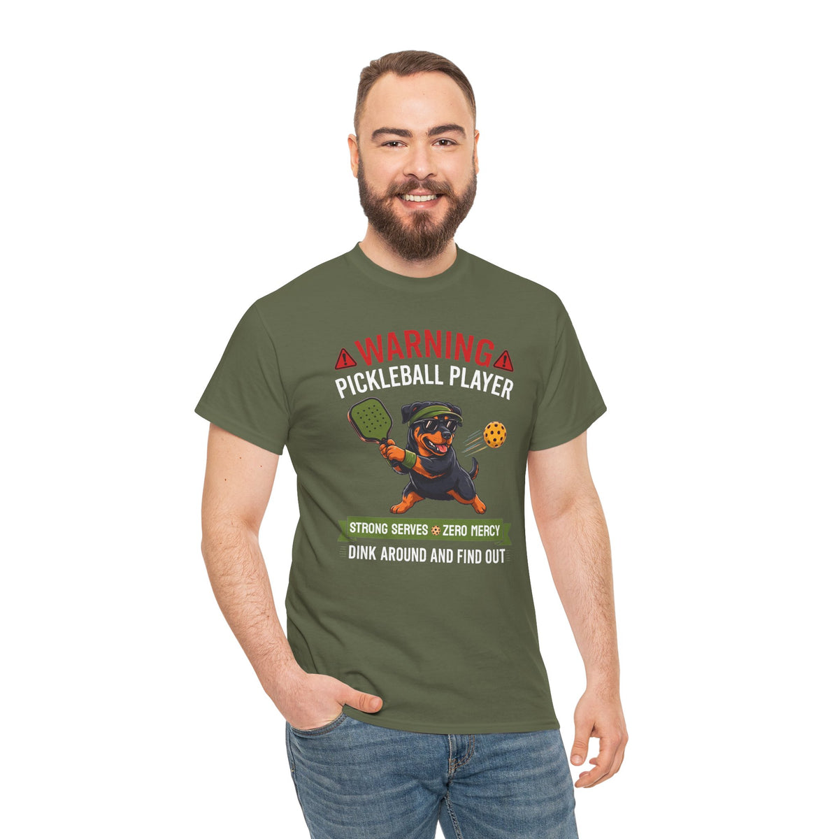 Rottweiler Dog Pickleball T-Shirt - Dink Around And Find Out Funny Dog Shirt