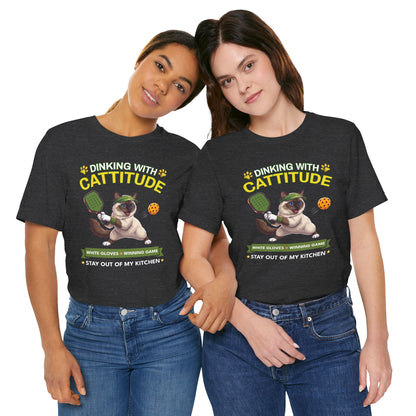 Birman Cat Pickleball T-Shirt - Dinking With Cattitude Funny Shirt