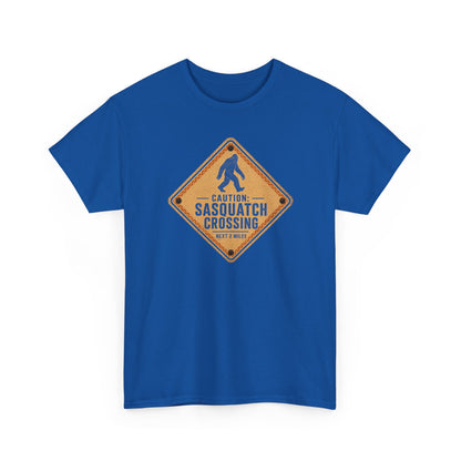 Sasquatch Crossing T-Shirt - Funny Retro Road Sign Bigfoot Graphic Tee