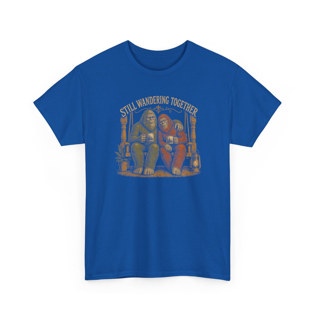 Still Wandering Together T-Shirt – Vintage Bigfoot Couple Anniversary Tee