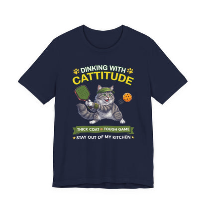 Siberian Cat Pickleball T-Shirt - Dinking With Cattitude Funny Shirt