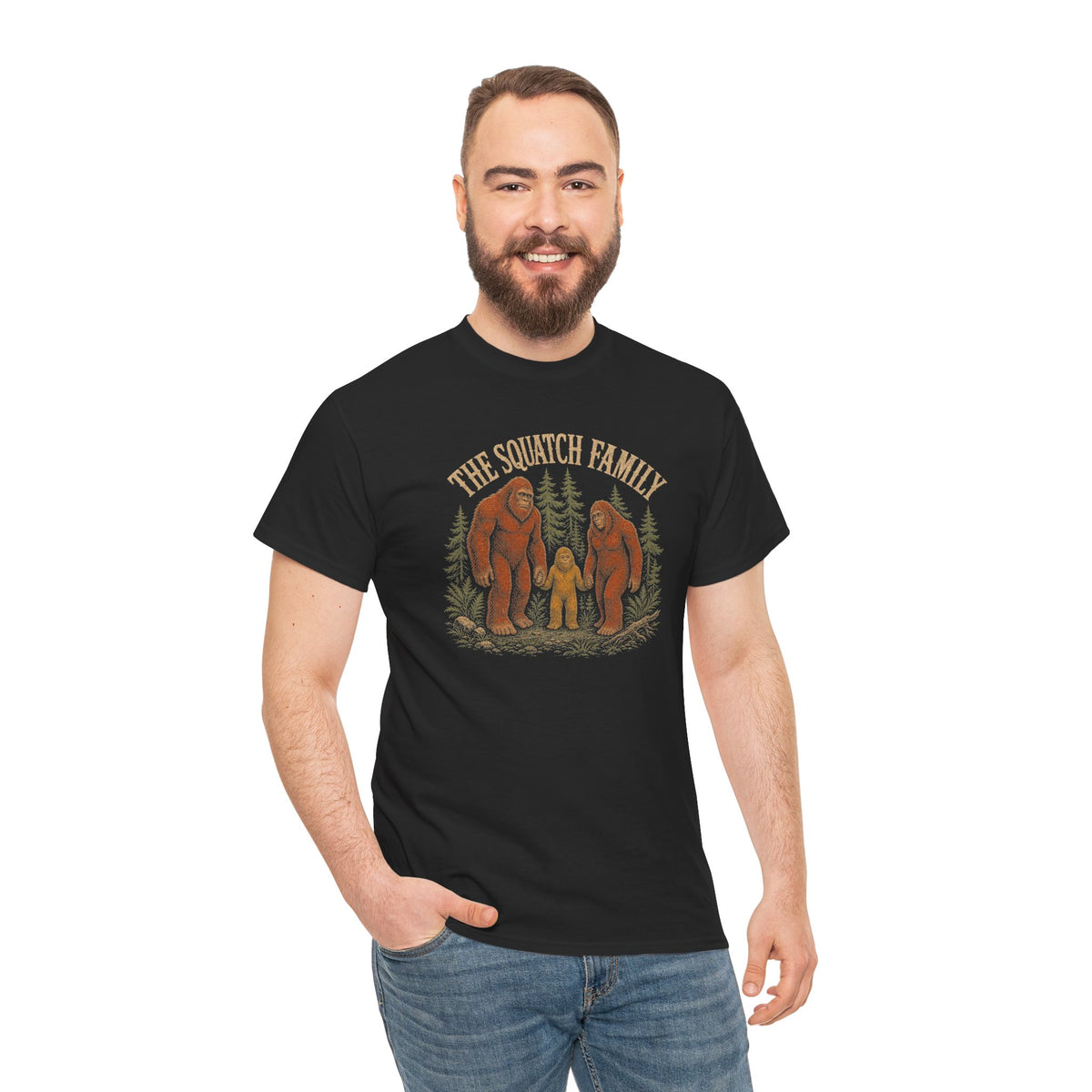 The Squatch Family T-Shirt - Vintage Bigfoot Family Graphic Tee