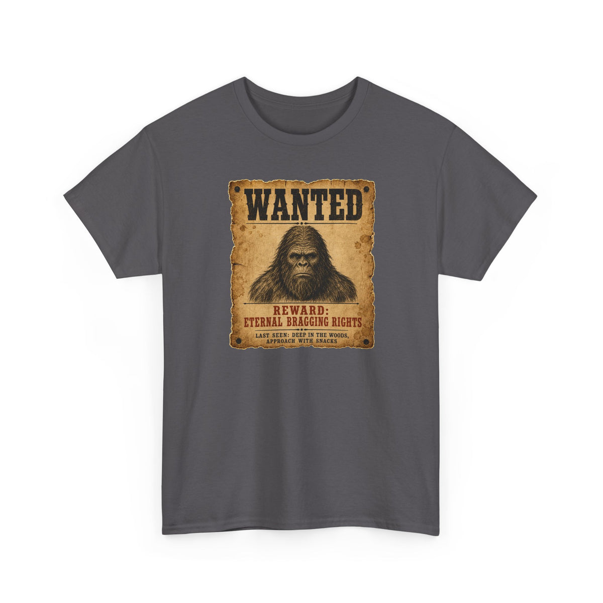 Wanted Bigfoot T-Shirt - Old West Reward Poster Graphic Tee