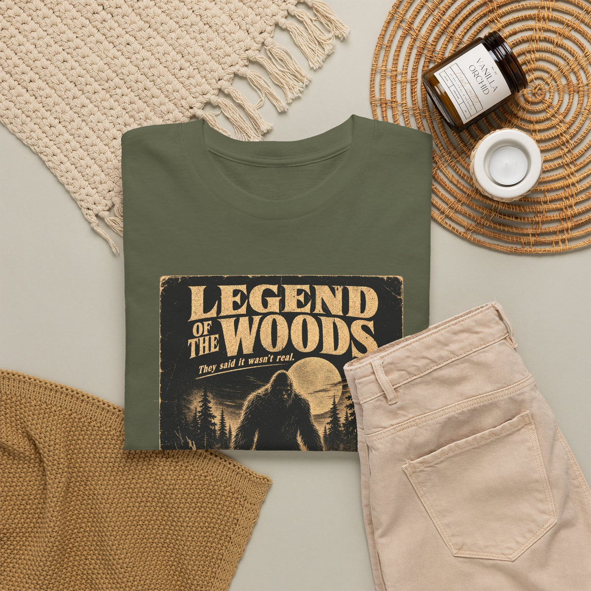 Legend Of The Woods T-Shirt - Retro B-Movie Horror Bigfoot Poster Tee