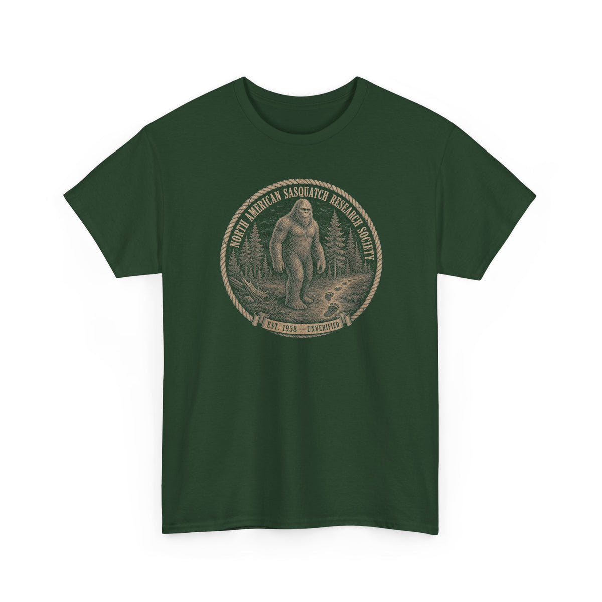 Sasquatch Research Society T-Shirt - Vintage Scientific Bigfoot Badge Tee
