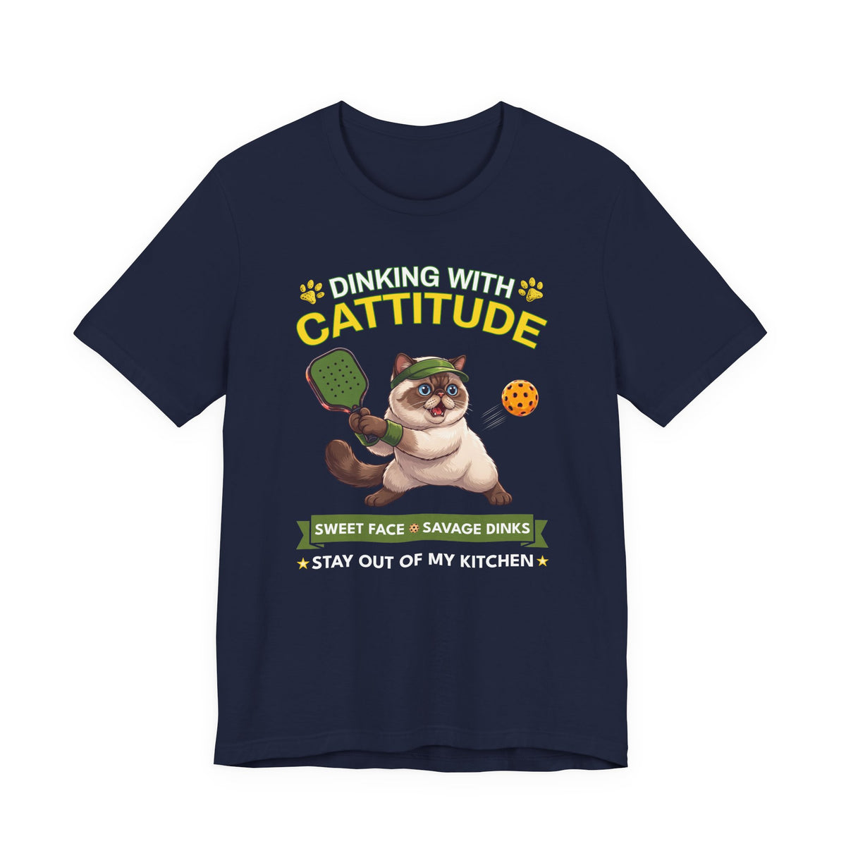 Exotic Shorthair Cat Pickleball T-Shirt - Dinking With Cattitude Funny Shirt