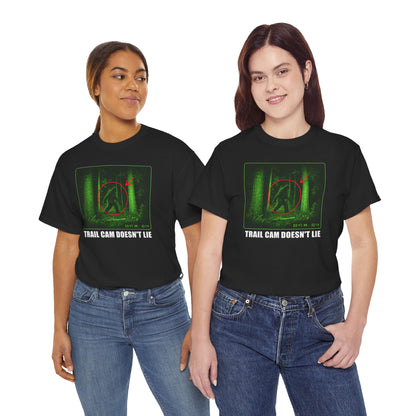Trail Cam Doesn't Lie T-Shirt - Funny Night Vision Bigfoot Graphic Tee