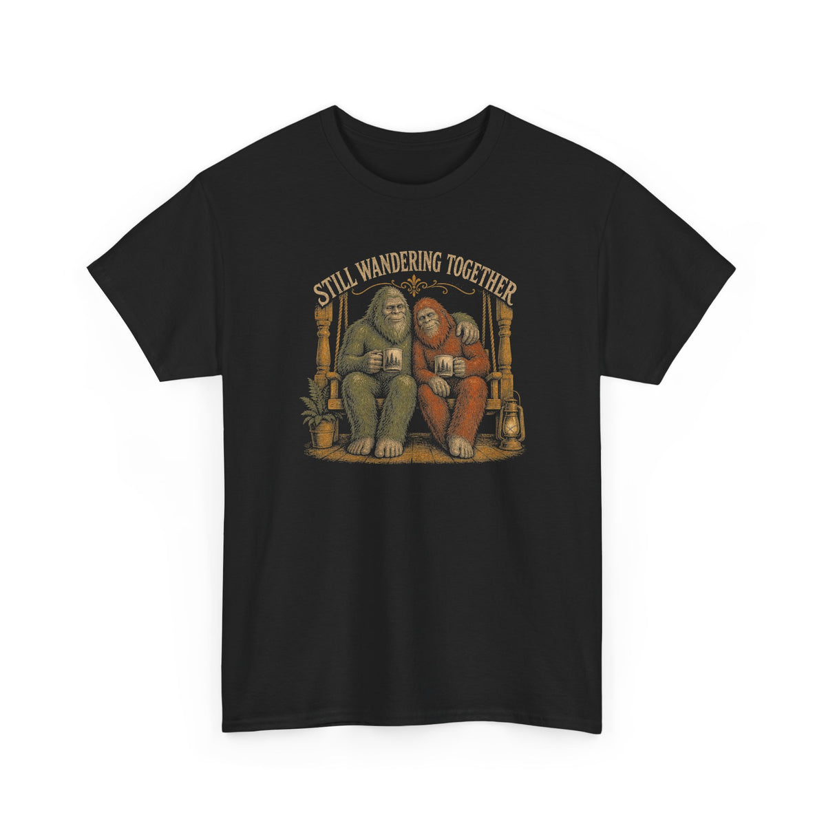 Still Wandering Together T-Shirt – Vintage Bigfoot Couple Anniversary Tee